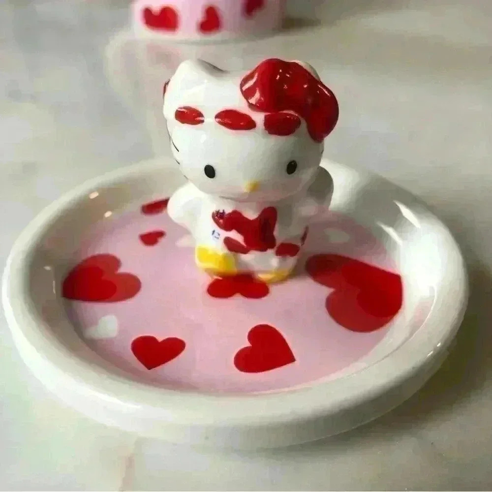 RARE Sanrio Hello Kitty 2010 hearts pattern mug set, made in  Japan - Picture 6 of 10